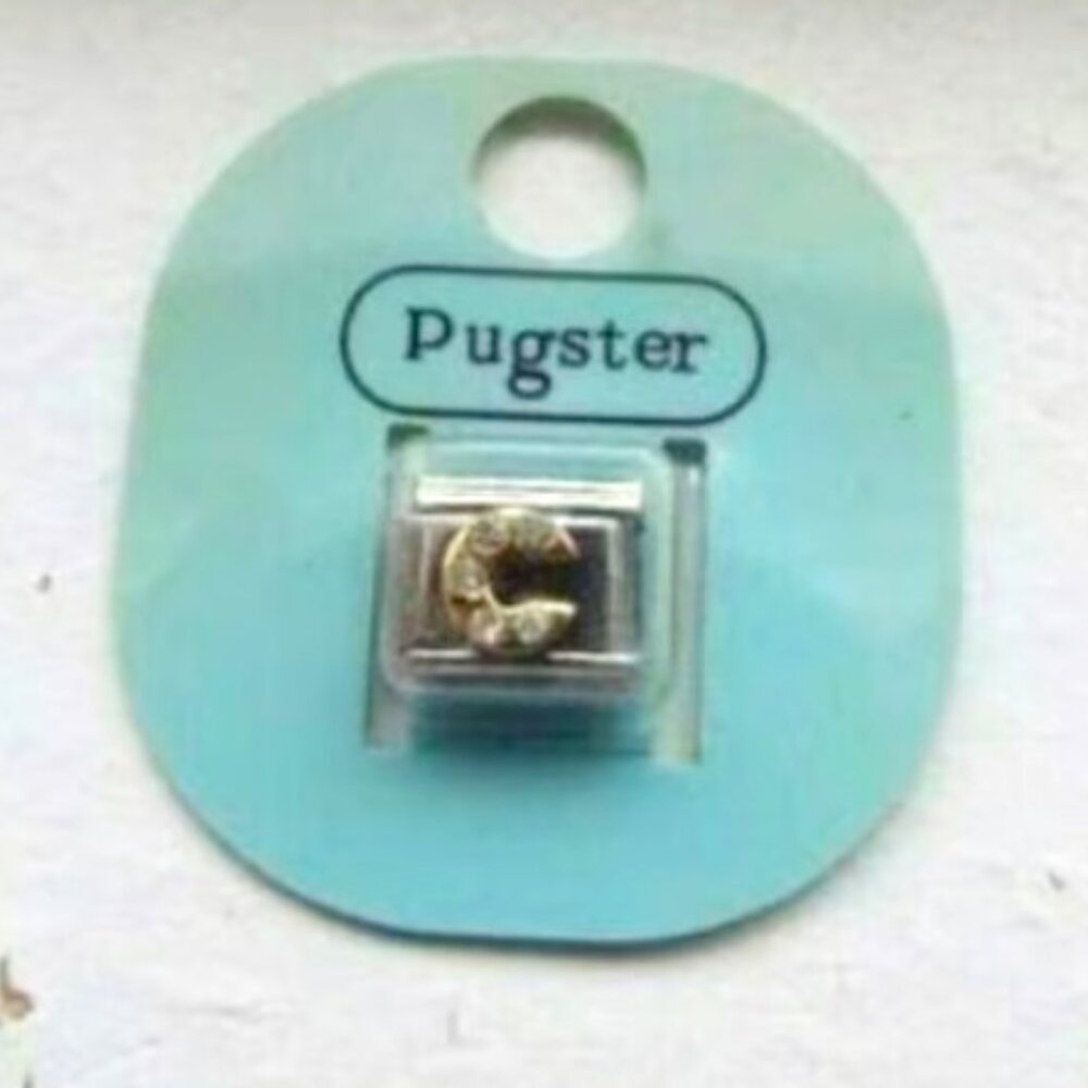 Pugster Letter C with crystal 9mm stainless steel Italian charm bracelet link